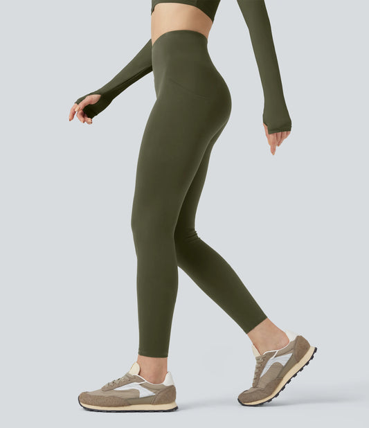 Wear-Resistant High Waisted 7/8 Hiking Leggings with Pockets