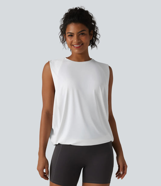 Round Neck Crossover InstantCool Yoga Tank Top-UPF50+