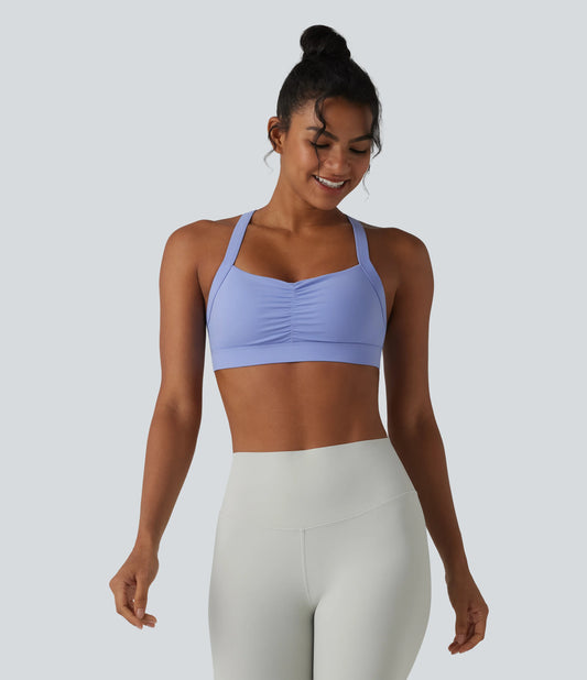 Low Support Built-in Bra Ruched Yoga Sports Bra
