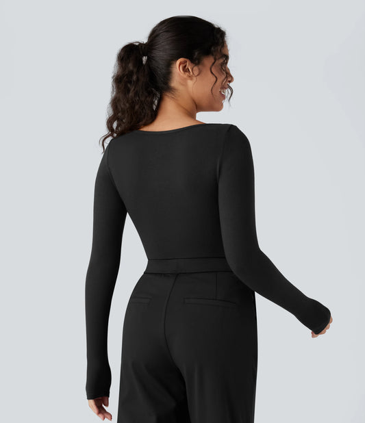 Halara HeatCore Scoop Neck Long Sleeve Work Warming T-Shirt