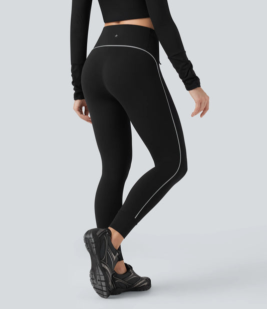 SoftlyZero™ Reflective High Waisted Tummy Control Hiking Leggings with Pockets-UPF50+