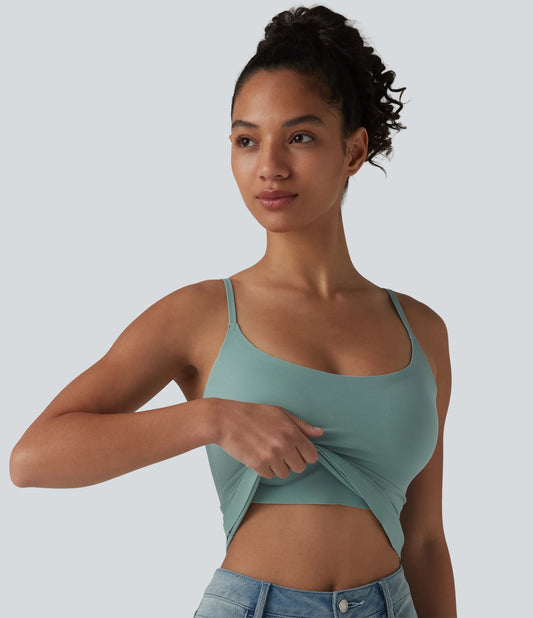 Scoop Neck Built-in Bra Casual Tank Top B-E Cups