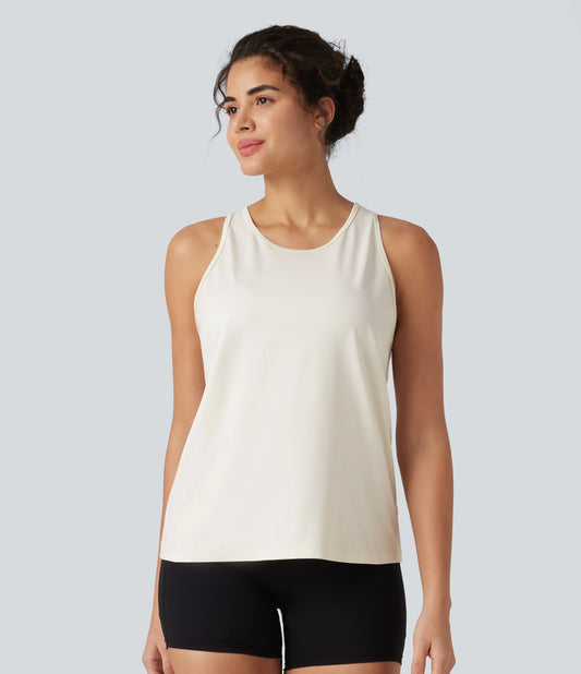 Cut-Out Back Slim Yoga Tank Top