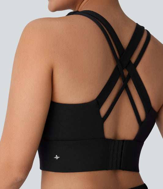 Medium Support U Neck Adjustable Hook Running Sports Bra DD-F Cups