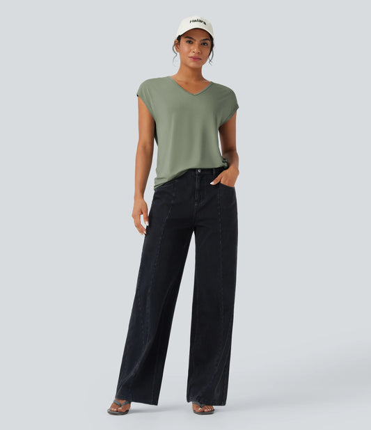 V Neck Short Sleeve Casual T-Shirt