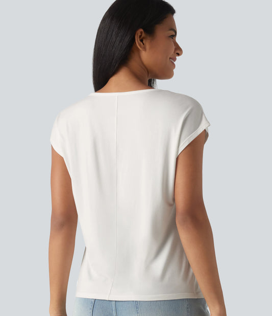 U-Neck Short Sleeve Casual T-Shirt