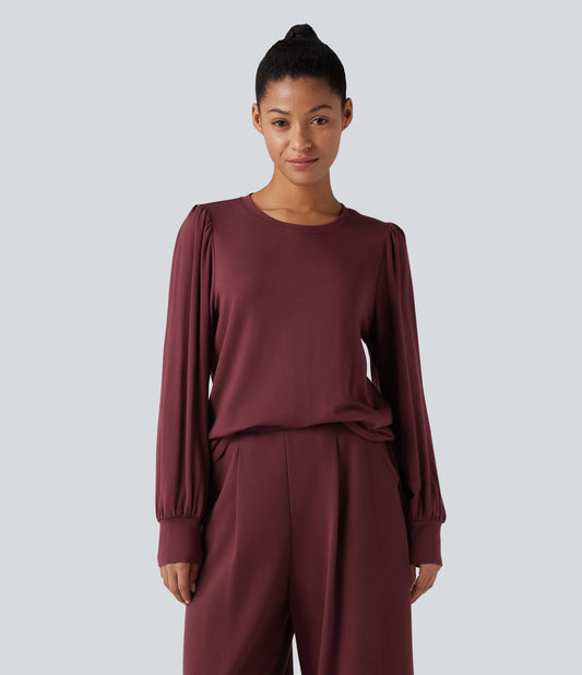 Round Neck Long Sleeve Casual Top