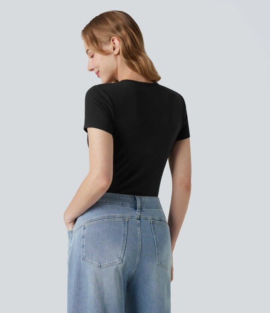Halara HeatCore Round Neck Short Sleeve Casual Warming T-Shirt