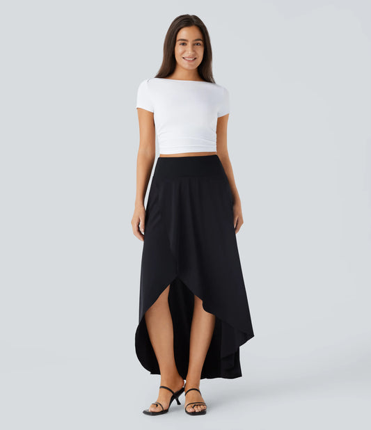 Slash Neck Short Sleeve Ruched Cropped Casual Baby Tee