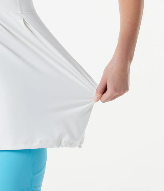 Racerback Drawstring Hem Built-in Bra InstantCool Quick Dry Running Tank Top-UPF50+