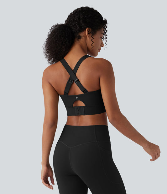Halara UltraSculpt™ Medium Support Push-Up Crisscross Adjustable Straps Training Sports Bra