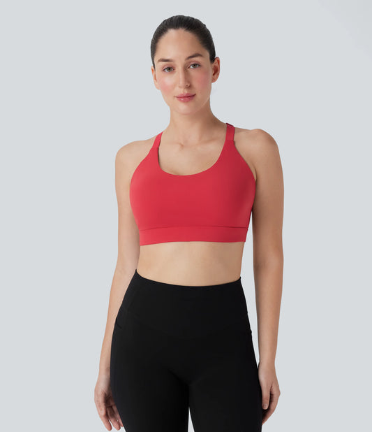 SpeedWave™ Medium Support Molded Cups Perforated Adjustable Hook Quick Dry Training Sports Bra  DD-F Cups