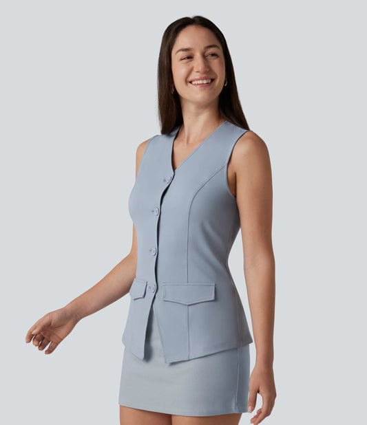 SoftlyZero™ Airy V Neck InstantCool Casual Vest