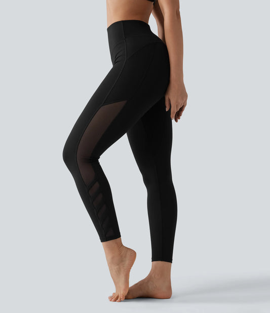 Halara UltraSculpt™ High Waisted Tummy Control Contrast Mesh Yoga 7/8 Leggings with Pocket