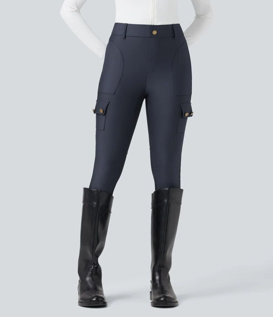 High Waisted Sheen 7/8 Leggings with Pockets