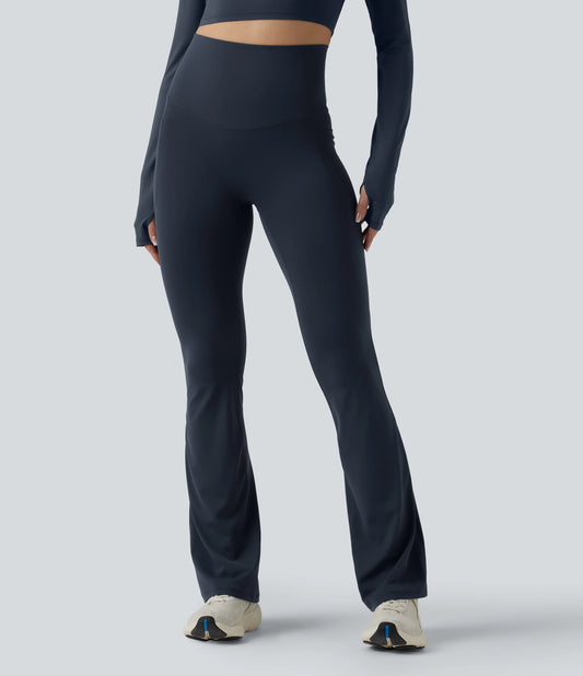 Halara Ultrasculpt™ High Waisted Tummy Control Crossover Back Bootcut Workout Leggings with Pockets
