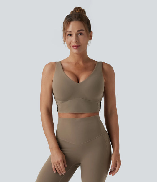 Halara UltraSculpt™ Medium Support V Neck Push-Up Training Sports Bra DD-F Cups