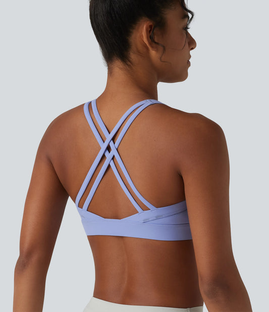 Low Support Built-in Bra Ruched Yoga Sports Bra