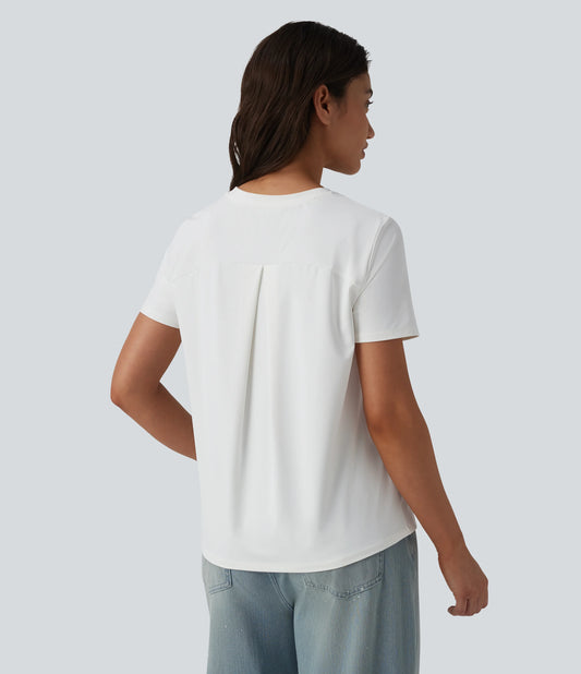 Round Neck Short Sleeve Casual T-Shirt-UPF40+