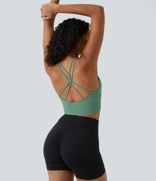 OneForm Seamless Flow Low Support Ruched Double Straps Sports Bra A-D Cups
