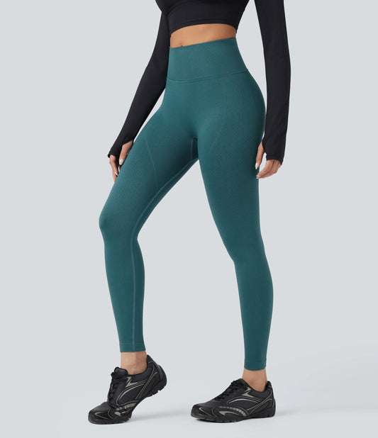 OneForm Seamless Flow High Waisted Tummy Control Butt Lifting Yoga 7/8 Leggings