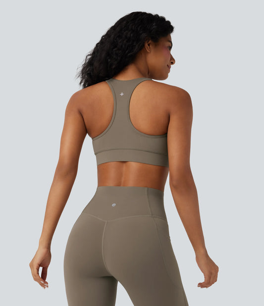 Halara UltraSculpt™ Medium Support V Neck Racerback Training Sports Bra