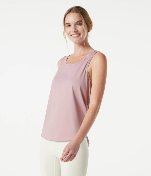 Round Neck Mesh Back Tie Yoga Tank Top