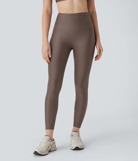 High Waisted Pocket Sheen Workout Leggings