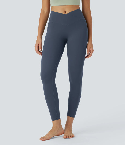 Halara UltraSculpt™ High Waisted Crossover Tummy Control Butt Lifting Pocket Yoga 7/8 Leggings