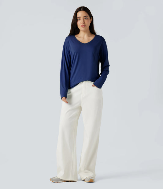V-neck Long Sleeve Casual Top