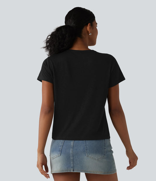 Round Neck Short Sleeve Casual T-Shirt