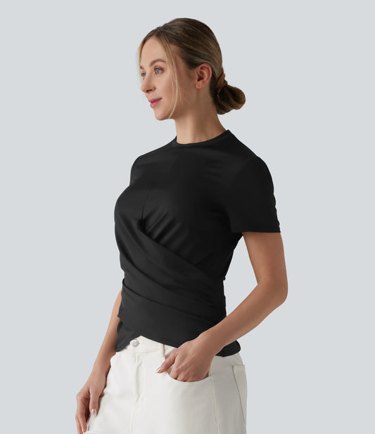 Round Neck Short Sleeve Casual T-Shirt