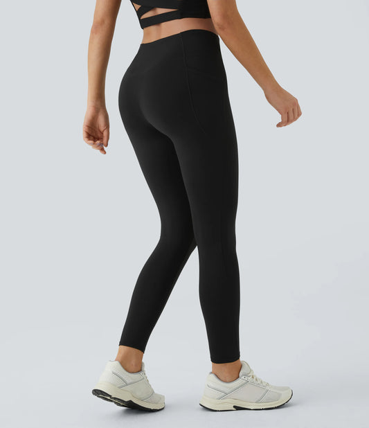 Patitoff™ 2.0 Pet Hair Resistant High Waisted Crossover Side Pocket Yoga Leggings