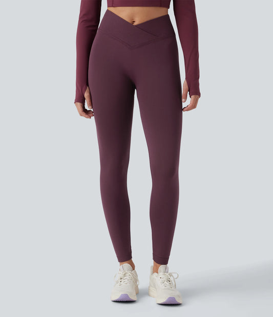 OneForm Seamless Flow Crossover High Waisted Scrunch Yoga 7/8 Leggings