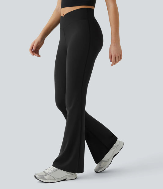 DayStretch High Waisted Crossover Flare Yoga Leggings